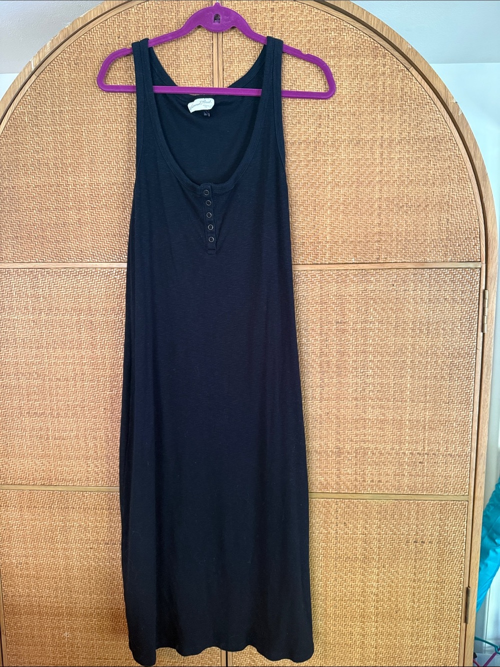 Universal Thread Black Button-Front Sleeveless Maxi Tank Dress